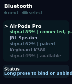 Whisplay Bluetooth page
